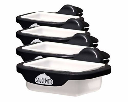 Picture of Saucemoto Dip Clip | An in-car sauce holder for ketchup and dipping sauces. As seen on Shark Tank (4 Pack, Black)