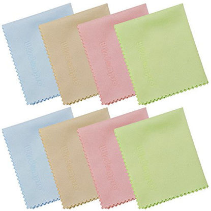Picture of Wisdompro 8-Pack Microfiber Cleaning Cloth for Camera Lens, Glasses, Phone, iPhone, iPad, Tablet, Laptop, LCD TV, Computer Screen, Monitor and Other Delicate Surface Colorful(5.7 x 6.9 Inches)