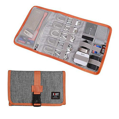 Picture of Electronic Organizer, BUBM Travel Cable Bag/USB Drive Shuttle Case/Electronics Accessory Organizer for Home Office-Grey