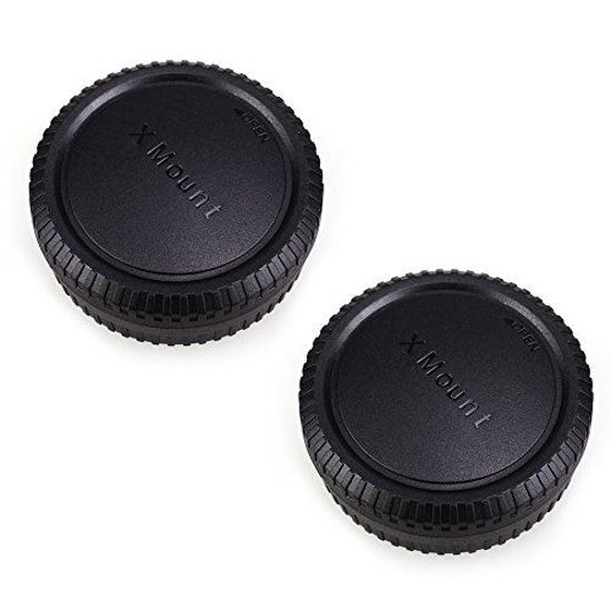 Picture of 2 Pack JJC Body Cap and Rear Lens Cap Cover Kit for Fuji Fujifilm X Mount Cameras and Fujifilm Fujinon X Mount Lenses