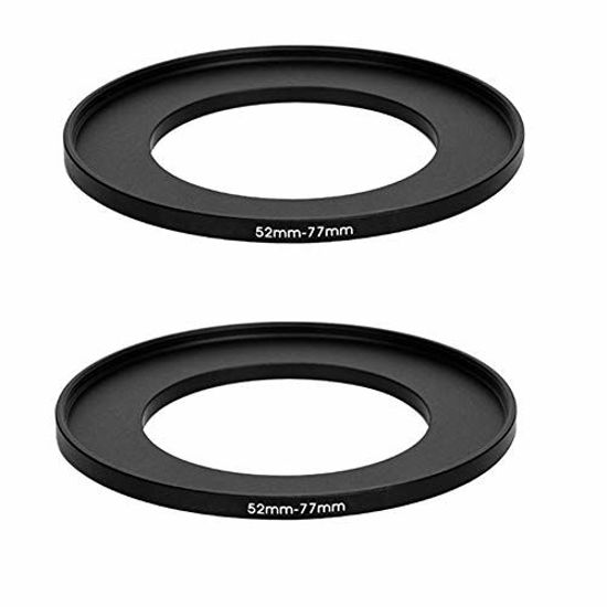 Picture of (2 Packs) 52-77MM Step-Up Ring Adapter, 52mm to 77mm Step Up Filter Ring, 52 mm Male 77 mm Female Stepping Up Ring for DSLR Camera Lens and ND UV CPL Infrared Filter, Model Number: FR5277