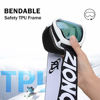 Picture of ZIONOR Lagopus Ski Snowboard Goggles UV Protection Anti fog Snow Goggles for Men Women Youth VLT 68% White Frame Clear Blue Lens