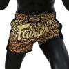 Picture of Fairtex New Muay Thai Boxing Shorts Slim Cut - Red, Orange, Blue, Yellow, S, M, L, XL (Leopard Skin, X-Large)