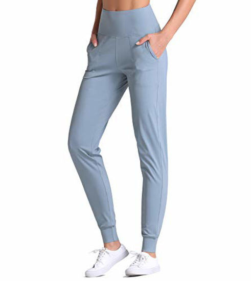 GetUSCart- Dragon Fit Joggers for Women with Pockets,High Waist Workout  Yoga Tapered Sweatpants Women's Lounge Pants (Joggers78-Demin Blue, Large)