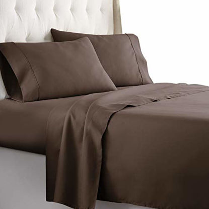 Picture of Hotel Luxury Bed Sheets Set 1800 Series Platinum Collection Softest Bedding, Deep Pocket,Wrinkle & Fade Resistant (Calking,Brown)