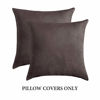 Picture of MIULEE Pack of 2 Decorative Velvet Pillow Covers Soft Square Throw Pillow Covers Solid Cushion Covers Pillow Cases for Sofa Bedroom Car 18 x 18 Inch 45 x 45 cm Dark Coffee