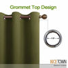 Picture of NICETOWN Bedroom Curtain Panels Blackout Draperies, Thermal Insulated Solid Grommet Blackout Curtains/Drapes for Window Decoration on Christmas & Thanksgiving (1 Pair, 29 by 45 inches, Olive Green)