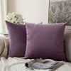 Picture of MIULEE Pack of 2 Velvet Pillow Covers Decorative Square Pillowcase Soft Solid Cushion Case for Sofa Bedroom Car 24 x 24 Inch 60 x 60 cm Violet