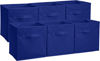 Picture of Amazon Basics Collapsible Fabric Storage Cubes Organizer with Handles, Navy - Pack of 6