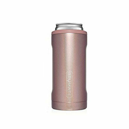 Picture of BrüMate Hopsulator Slim Double-walled Stainless Steel Insulated Can Cooler for 12 Oz Slim Cans (Rose Gold)