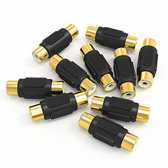 Picture of Electop 10 Pack Audio Video Gold RCA Female to Female Coupler Adapter