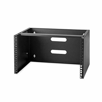 Picture of StarTech.com 6U Wall Mount Network Equipment Rack - 14 Inch Deep - 19" Patch Panel Bracket for Shallow Server Equipment- 44lbs Capacity (WALLMOUNT6), Black