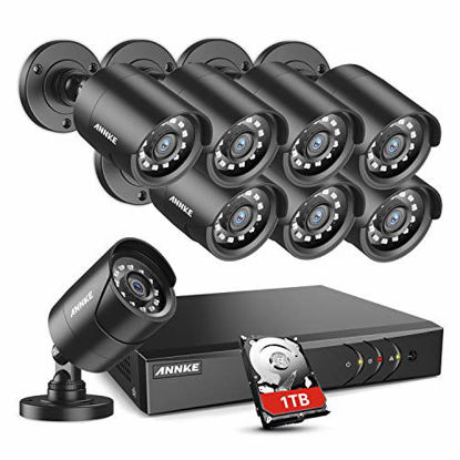 Picture of ANNKE 5MP Lite Security Camera System Outdoor 8 Channel H.265+ DVR and 8X1920TVL IP66 Weatherproof Home CCTV Cameras, Smart Playback, Instant Email Alert with Images, 1TB Hard Drive-Y200
