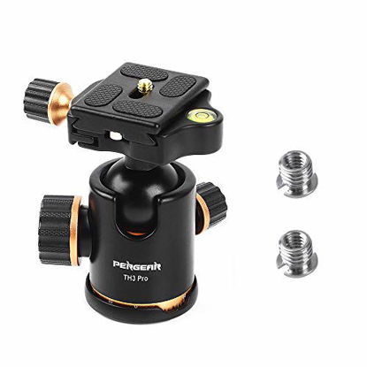 Picture of Pergear TH3 Pro DSLR Camera Tripod Ball Head, 8KG/17.6lbs Loading Capacity, 360 Degree Swivel, Metal Build Quality, Fine Tuning Damping, U-Shaped Groove Design for Easy Switching Into Vertical Mode