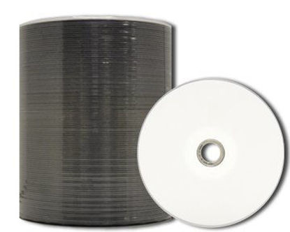 Picture of MediaPro Blank DVD - Professional Grade White Inkjet Hub Printable 4.7GB 16x DVD-R - 100 Pack (White)