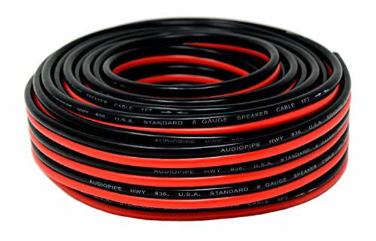 Audiopipe 50' ft 18 Gauge Red Black Stranded 2 Conductor Speaker Wire for  Car Home Audio Installation
