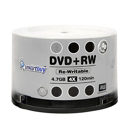 Picture of 50 Pack Smartbuy Blank DVD+RW 4X 4.7GB 120Min Branded Logo Rewritable DVD Media Disc