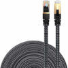 Picture of Cat 7 Ethernet Cable, DanYee Nylon 16ft CAT7 High Speed Professional Gold Plated Plug STP Wires CAT 7 RJ45 Ethernet Cable 3ft 10ft 16ft 26ft 33ft 50ft 66ft 100ft(Black 16ft)