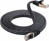 Picture of Cat 7 Ethernet Cable, DanYee Nylon 16ft CAT7 High Speed Professional Gold Plated Plug STP Wires CAT 7 RJ45 Ethernet Cable 3ft 10ft 16ft 26ft 33ft 50ft 66ft 100ft(Black 16ft)