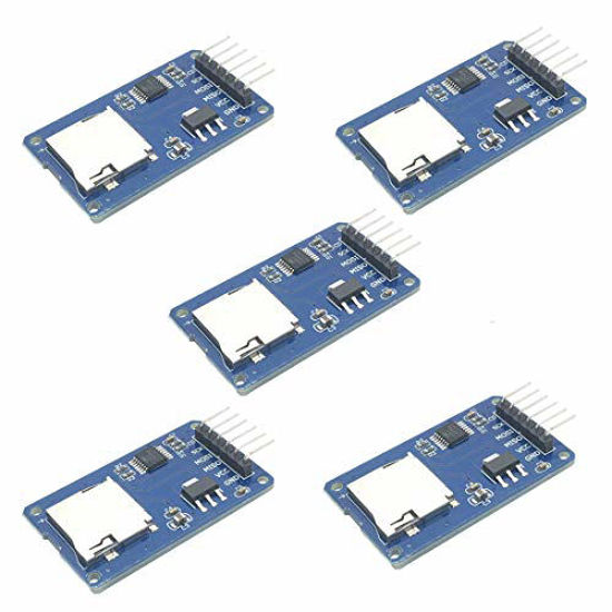 Picture of HiLetgo 5pcs Micro SD TF Card Adater Reader Module 6Pin SPI Interface Driver Module with chip Level Conversion for Arduino UNO R3 MEGA 2560 Due