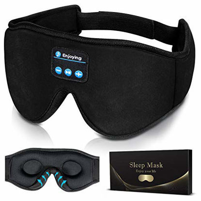 Picture of Sleep Headphones,3D Sleep Mask Bluetooth 5.0 Wireless Music Eye Mask, LC-dolida Sleeping Headphones for Side Sleepers with Ultra-Thin Stereo Speakers Perfect for Sleeping