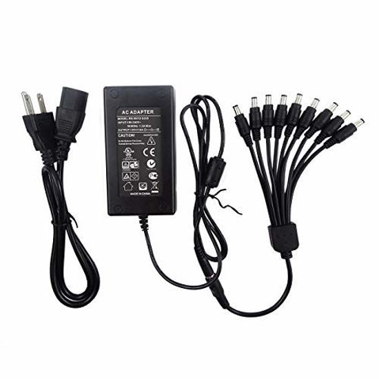 Picture of TIGERSECU Security Camera Power Adapter with 9-Way Power Splitter, 12V 5A 100V-240V Power Supply