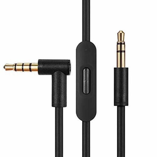 Picture of Replacement Audio Cable Cord Wire,Compatible with Beats Headphones Studio Solo Pro Detox Wireless Mixr Executive Pill with in Line Mic and Control (Black)