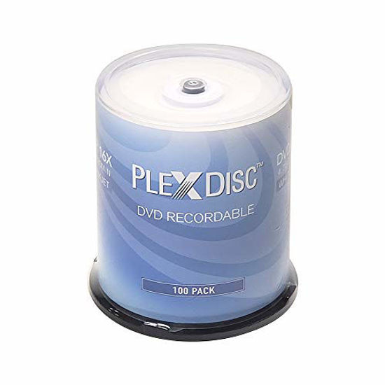 Picture of PlexDisc 632-215-BX DVD-R 4.7GB 16X White Inkjet Printable Surface Hub Printable with 100pk Cake Box (FFB)