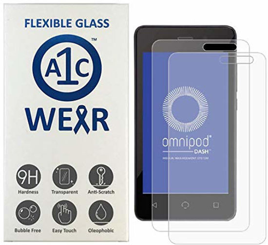 Picture of A1C WEAR - 9H Flexible Glass Screen Protector for Omnipod Dash Receiver PDM - Won't Crack or Chip - Anti-Scratch Anti-Fingerprint - 2 Pack