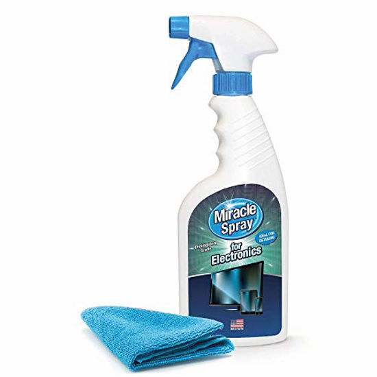 Picture of MiracleSpray for Electronics Cleaning - Designed for TV, Phones, Monitors and More - Includes Microfiber Towel - (16 Ounce Kit)