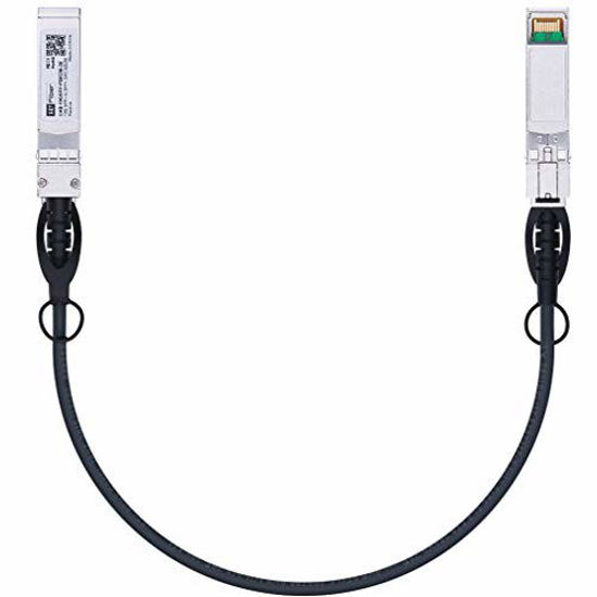 Picture of SFP Cable, 10G SFP+ DAC, 0.5M, 10GBASE-CU Passive Direct Attach Copper Twinax Cable for Cisco SFP-H10GB-CU0.5M, Ubiquiti, Netgear, D-Link, QNAP, Mikrotik, Supermicro,Zyxel,Linksys, Open Switch Devices