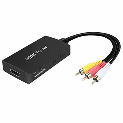 Picture of HDMI to RCA Converter, HDMI to AV 3RCA CVBs Composite Video Audio Converter Adapter Supports PAL/NTSC for TV Stick, Roku, Chromecast, Apple TV, PC, Laptop, Xbox, HDTV