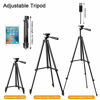 Picture of 62 inch Phone Tripod, Lightweight Compact Travel Tripod, Video Tripod with 3-Way Head Plus Wireless Remote and Phone Holder for Vlog/Live Stream Compatible with iPhone/Andorid