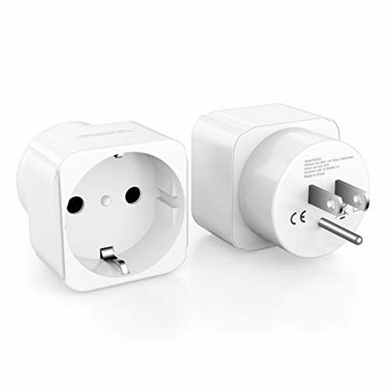 Picture of European to USA Plug Adapter, ANKCE Europe to USA Travel Plug Converter, American Outlet Plug Adapter, EU to US Adapter, [2 Packs]