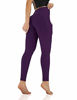 Picture of ODODOS Women's High Waisted Yoga Leggings with Pocket, Workout Sports Running Athletic Leggings with Pocket, Full-Length, DeepPurple,Medium