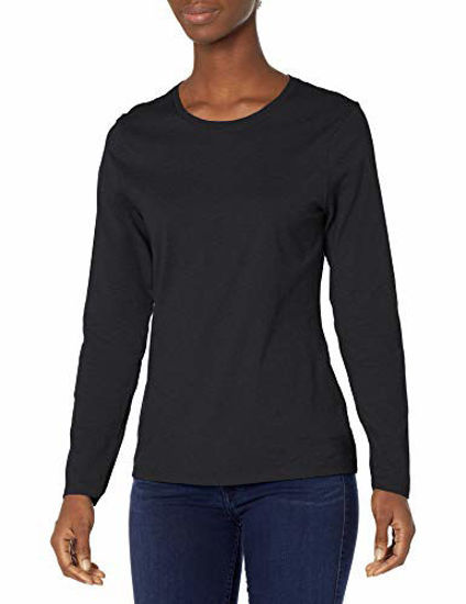 Picture of Hanes Women's Long Sleeve Tee, Ebony, Small