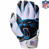 Picture of Franklin Sports Carolina Panthers Youth NFL Football Receiver Gloves - Receiver Gloves For Kids - NFL Team Logos and Silicone Palm - Youth M/L Pair