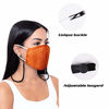 Picture of Reusable Cloth Designer Face Mask Women Adjustable Breathable Washable Cotton Plain Solid Blank, Sport Running Stretchy Unisex Most Comfortable Female Adult Be Kind Nylon Bamboo Stitch Winter Orange