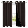 Picture of NICETOWN Complete 100% Blackout Curtains, Thermal Insulated & Energy Efficiency Window Draperies with Black Liner, Noise Reducing Short Curtains for Kids Room (Brown, 42-inch W by 63-inch L, 2 Panels)