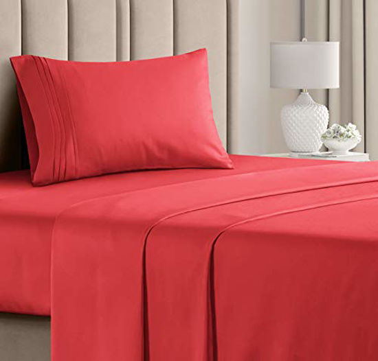 Picture of Twin XL Sheet Set - 3 Piece - College Dorm Room Bed Sheets - Hotel Luxury Bed Sheets - Extra Soft Sheets - Deep Pockets - Easy Fit - Breathable & Cooling Sheets - Bed Sheets - Twin - Twin XL Bed Sheet