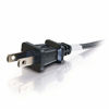 Picture of C2G Power Cord, Universal Power Cord, 2-Slot Non-Polarized, 14 AWG, Black, 6 Feet (1.82 Meters), Cables to Go 27398