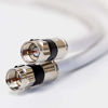 Picture of 50ft White RG6 Digital Coaxial Cable Shielded PVC Jacket Rated UL ETL CATV RoHS 75 Ohm RG6 Digital Audio Video Coaxial Cable with Premium Continuous Ground Brass Metal Compression F-Connectors