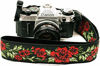 Picture of Rose Flowers Camera Strap for All DSLR Camera. Cotton Elegant Universal Neck & Shoulder Strap, Camera Strap for Canon, Nikon Best Stocking Stuffer for Men & Women Photographers