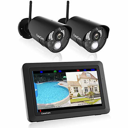 Picture of CasaCam VS802 Wireless Security Camera System with 7" Touchscreen and HD Nightvision Cameras, AC Powered (2-cam kit)