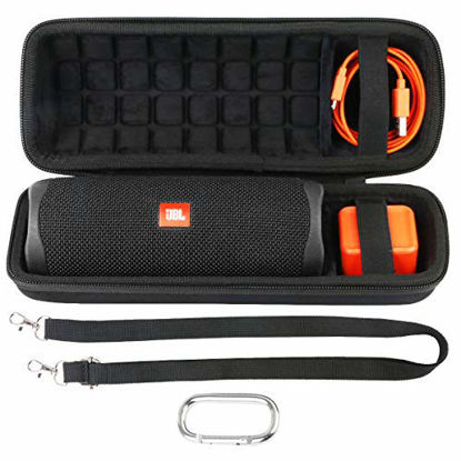 Picture of co2crea Hard Travel Case Replacement for JBL FLIP 5 Waterproof Portable Bluetooth Speaker (Black Case + Inside Black)