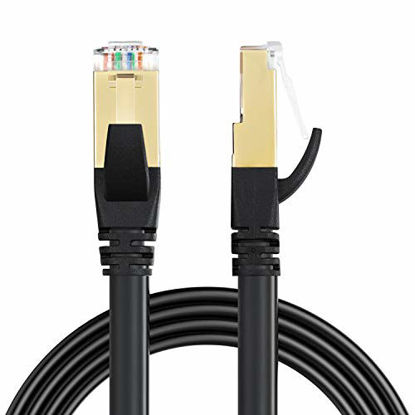 Cat 8 Ethernet Cable, Outdoor&Indoor, 30FT Heavy Duty High Speed 26AWG Cat8  LAN Network Cable 40Gbps, 2000Mhz with Gold Plated RJ45 Connector,  Weatherproof S/FTP UV Resistant for Router/Gaming 
