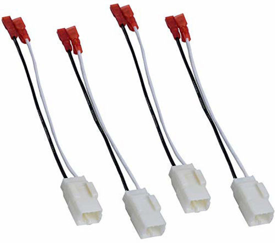 Picture of HSTECH 72-6514 2 X Pairs (4 Pack) Wire Cable Wiring Harness for Chrysler Dodge Vehicles Speakers Adapter Connector Adaptor Plug