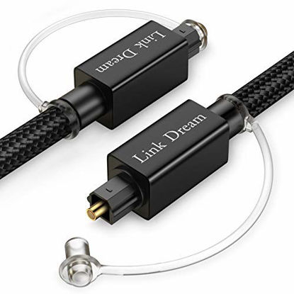Picture of Optical Audio Cable, Link Dream 10 Feet Digital Audio Optical Cable Fiber Toslink Optical Cable with 24 Gold-Plated Connectors Nylon Braided Optical Cable for Sound Bar, TV, Xbox, PS4 & More