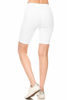 Picture of Leggings Depot LBK128-WHITE-M High Waist Solid Biker Shorts, Medium