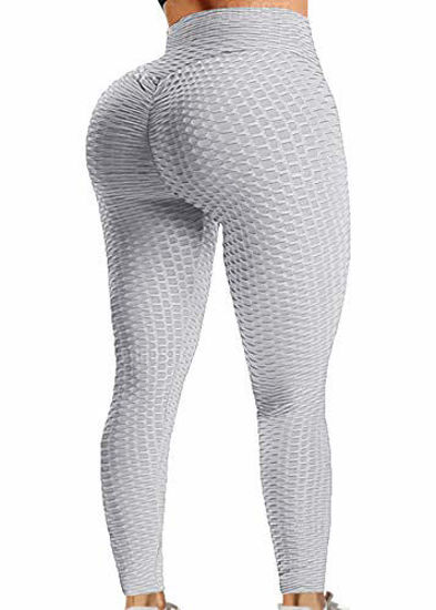 GetUSCart- A AGROSTE Women's High Waist Yoga Pants Tummy Control Workout Ruched  Butt Lifting Stretchy Leggings Textured Booty Tights